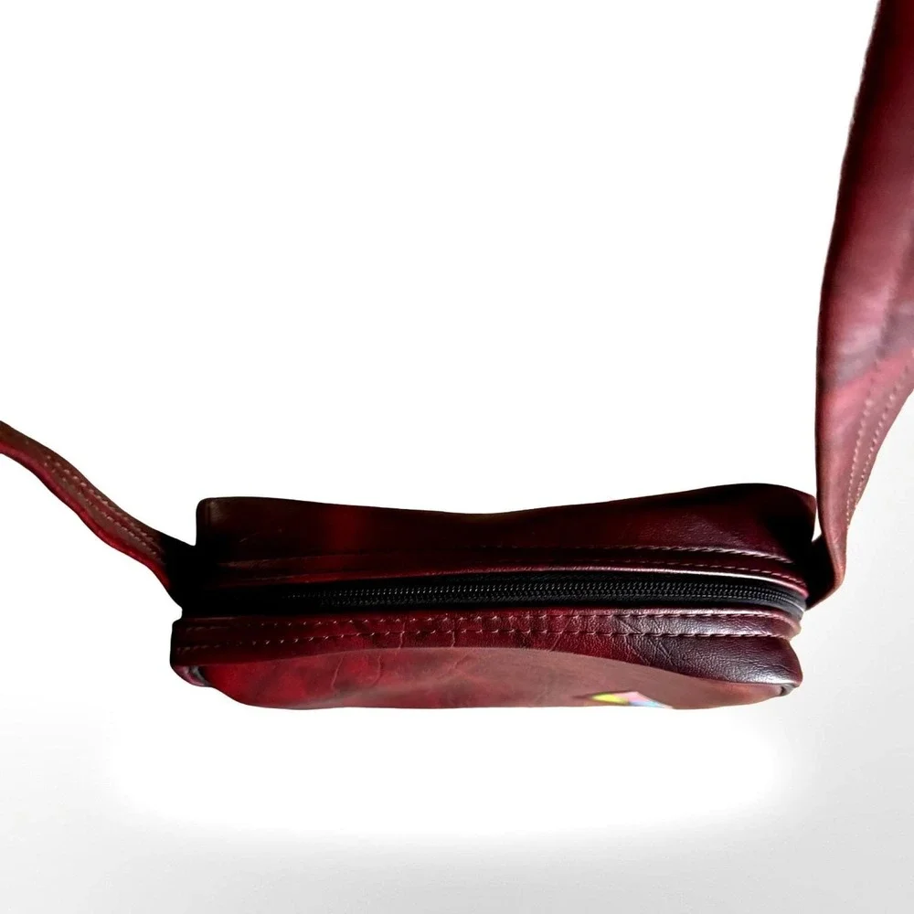 Vintage Kodak Kodamatic Camera Case Burgundy Faux Leather Shoulder Bag Retro